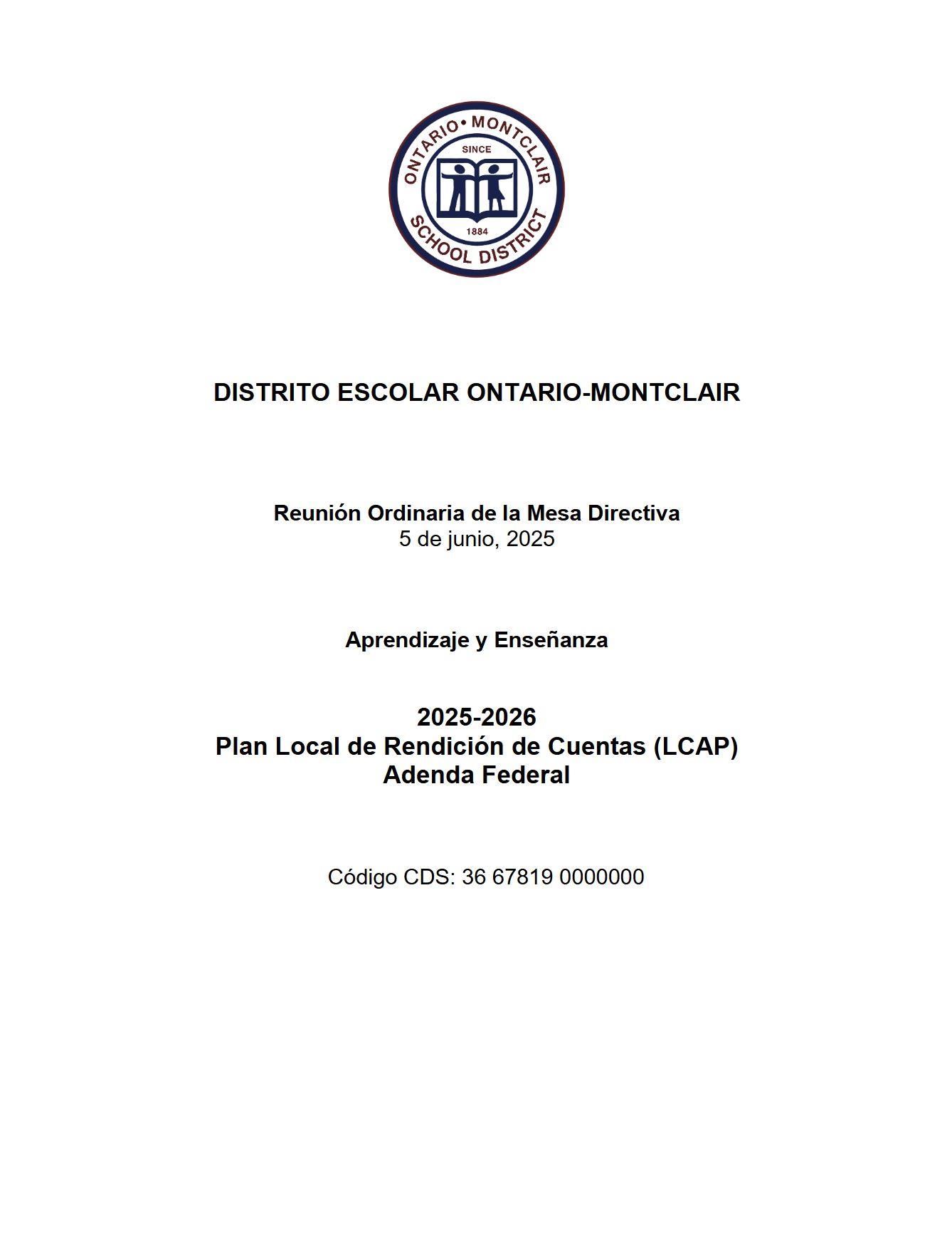 25-26 Local Control Accountability Plan (LCAP) Federal Addendum